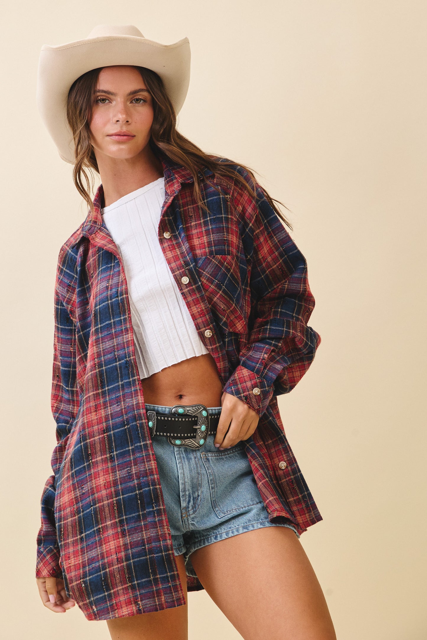 Aimee Plaid Top