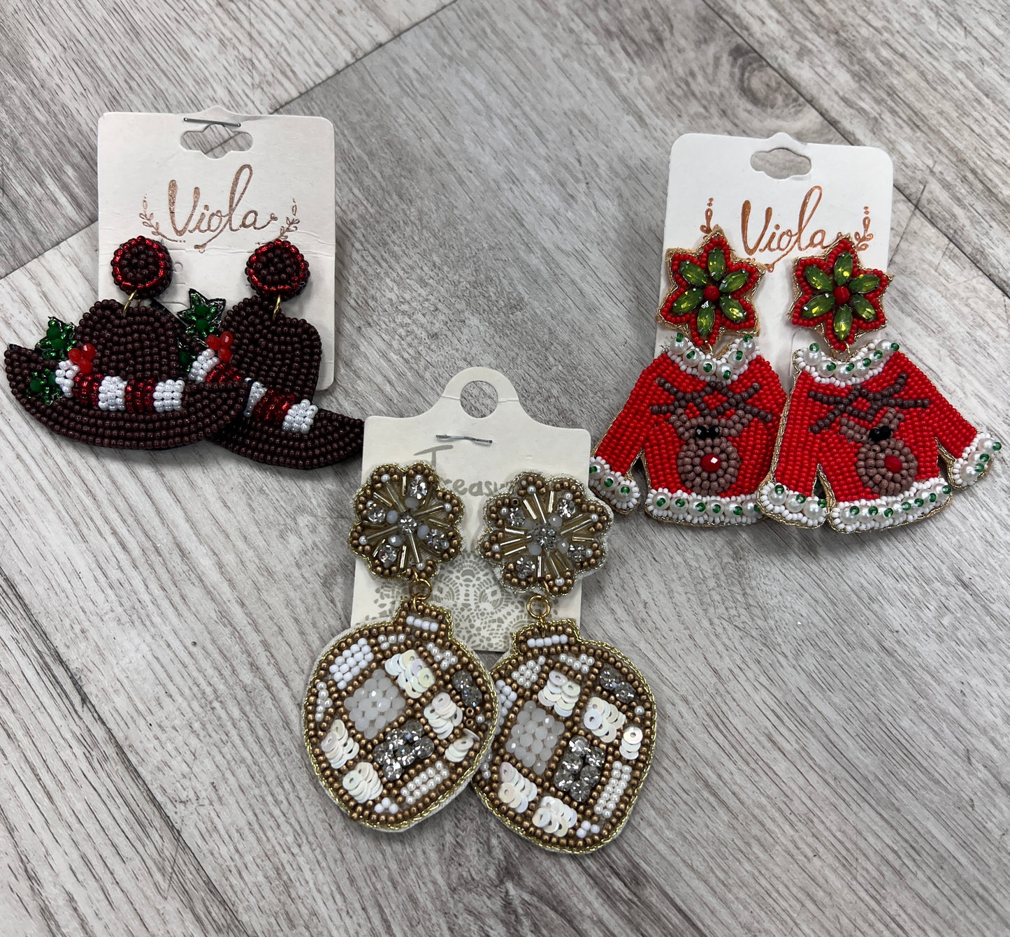Christmas Beaded Earrings