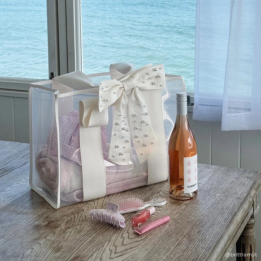 Pearl Bow Jelly Tote