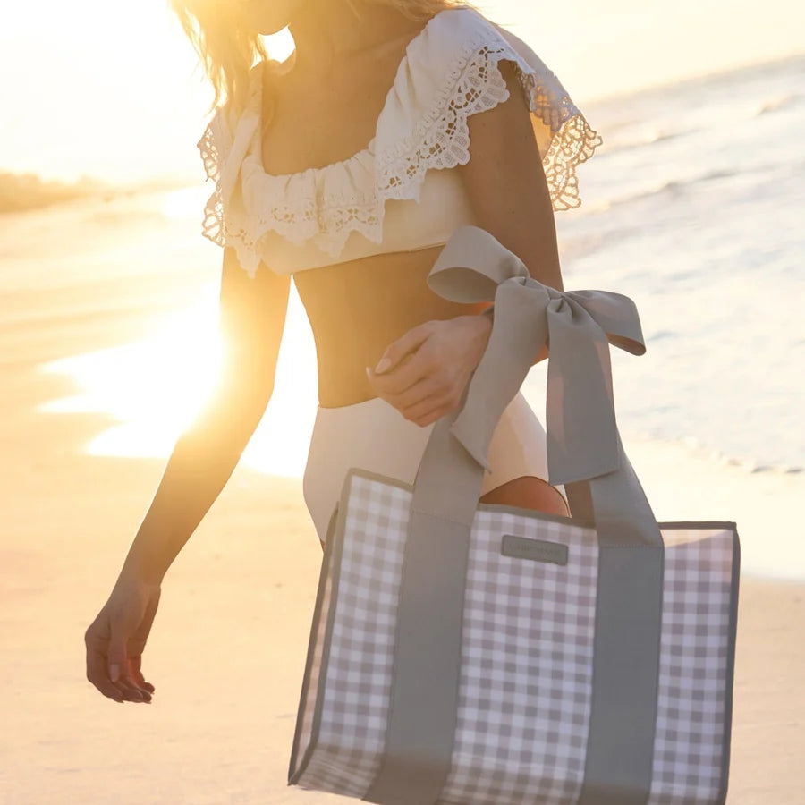 Latte Gingham Jelly Tote