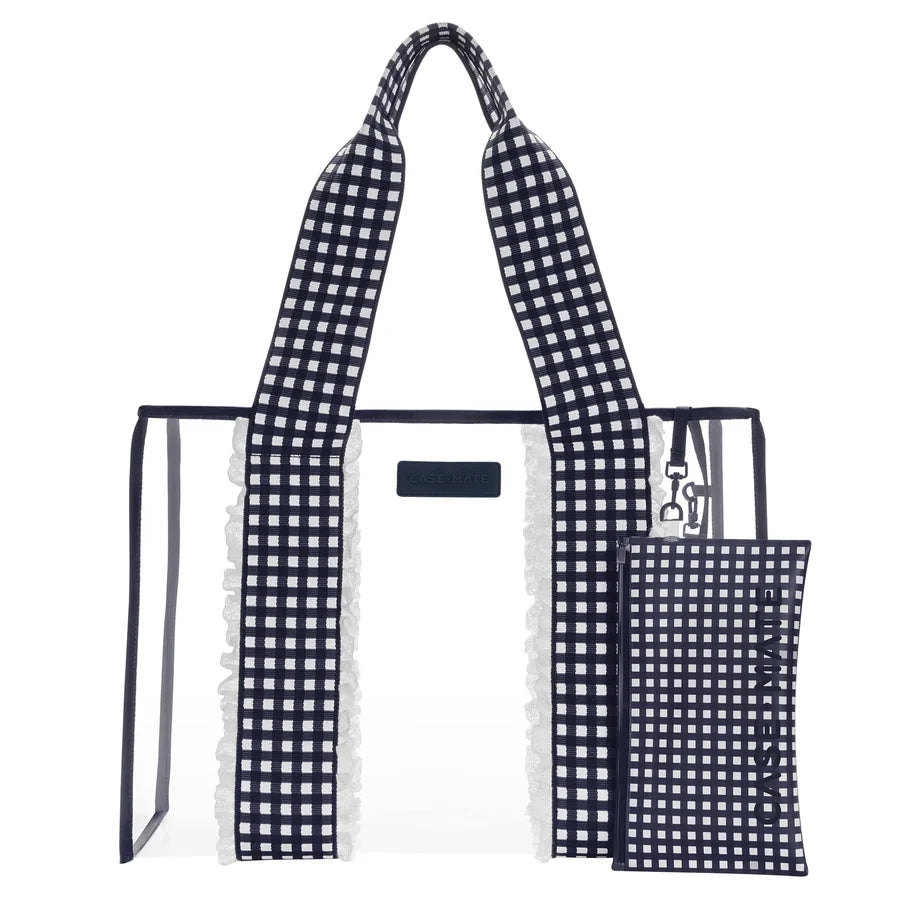 Navy Gingham Jelly Tote