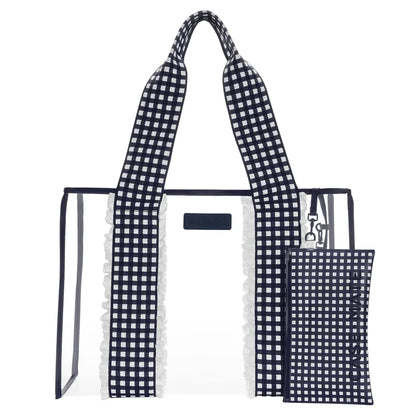 Navy Gingham Jelly Tote