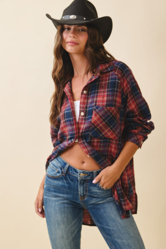 Aimee Plaid Top