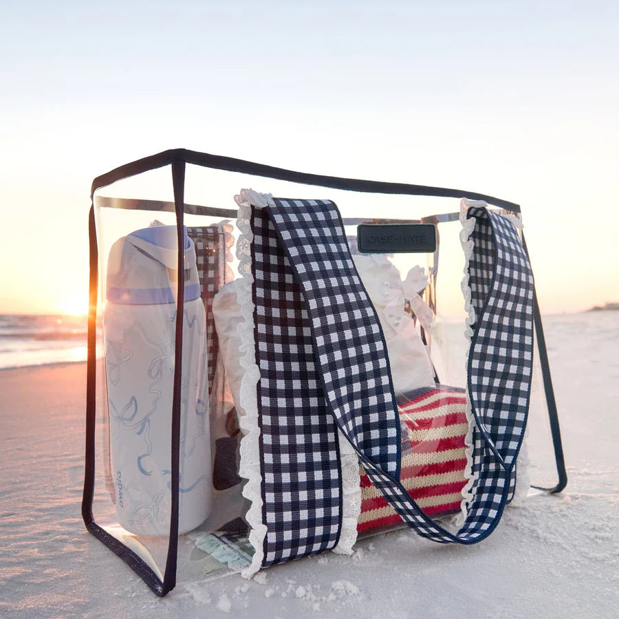 Navy Gingham Jelly Tote