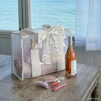 Pearl Bow Jelly Tote