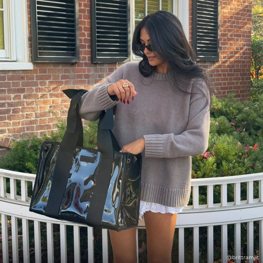 Midnight Bow Jelly Tote