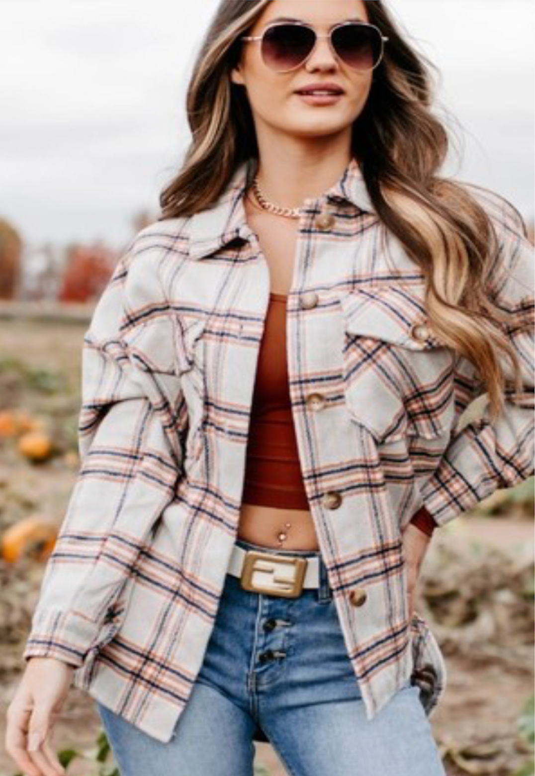 Maya Plaid Top