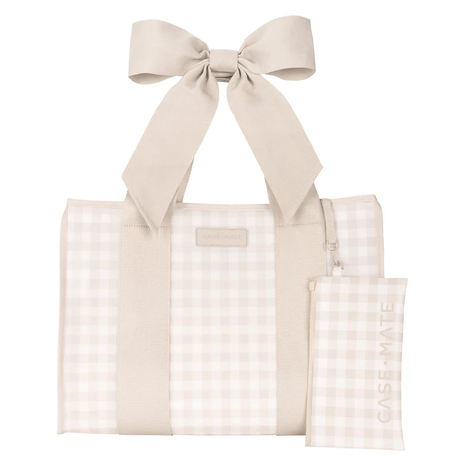 Latte Gingham Jelly Tote