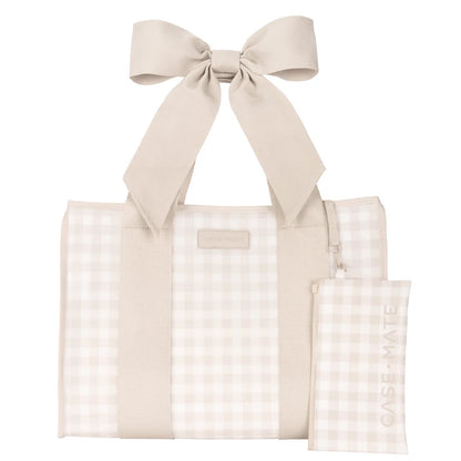 Latte Gingham Jelly Tote