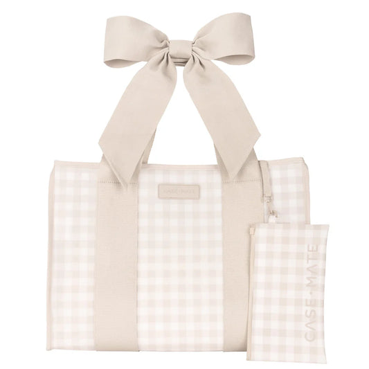 Latte Gingham Jelly Tote